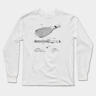 Construction of Tennis Rackets Vintage Patent Drawing Long Sleeve T-Shirt